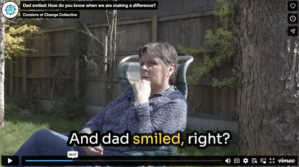 Dad smiled: How do you know when we are making a difference?