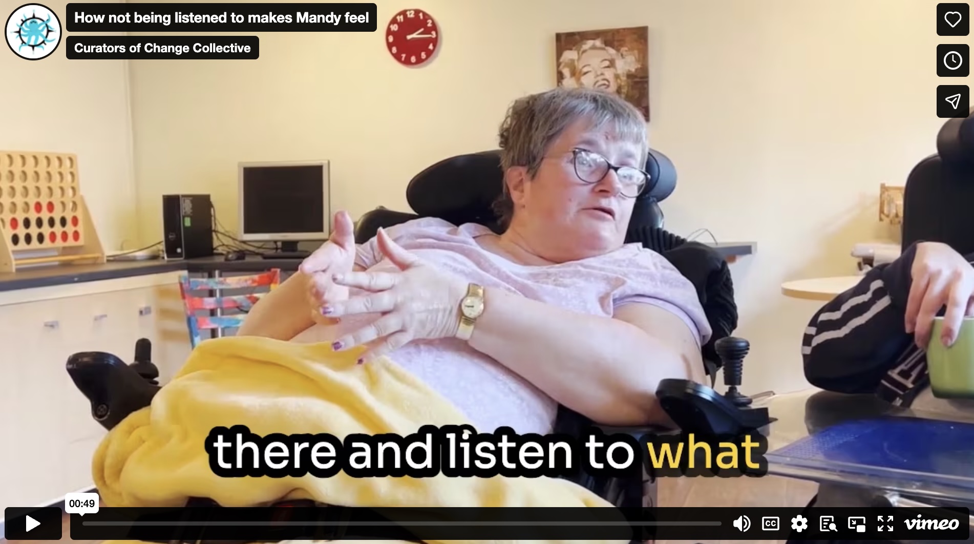 How not being listened to makes Mandy feel.